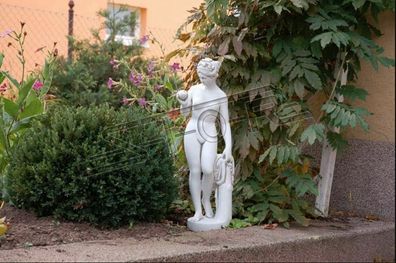 Garten Dekoration Frau 61cm Terrasse Stein Figuren Figur Deko Statue Skulptur