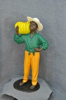 Kubanischer Bauer Skulptur Figur Skulpturen Schwarz Dekoration Statue Figuren