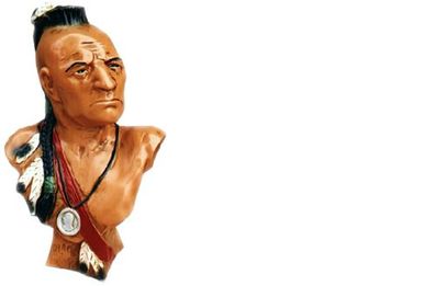 Design Mohawk Büste Figur Statue Skulptur Skulpturen Figuren Indianer USA Deko