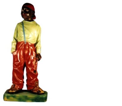 Design Junge mit Steinschleuder Figur Statue Skulptur Figuren Skulpturen 7020