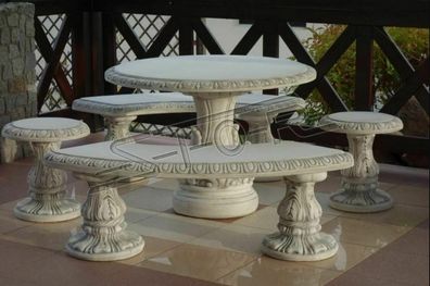 Stein Tisch Terrasse Garten Deko Möbel Edles Antik Stil Design Tische Neu 205004