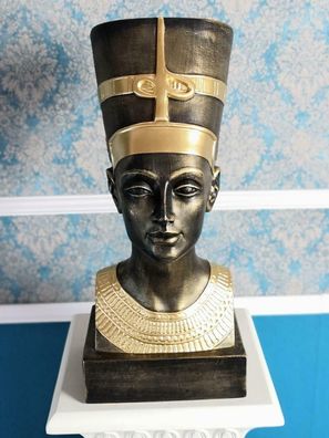 Design Ägyptische Figur Nofretete Büste Statue Skulptur Skulpturen Dekoration