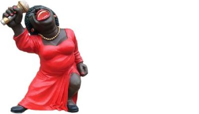 Design Soule Sängerin Figur Statue Skulptur Figuren Skulpturen Dekoration Deko