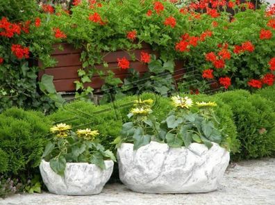 Blumenkorb Blumen Vase Gefäss Garten Terrasse Dekoration Statue Figuren S204040