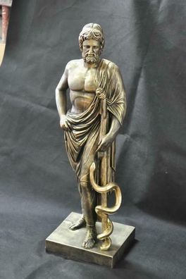 Statue Büste Eskulap mit Schlange Apotheke Arzt Skulptur Skulpuren Figuren 0042