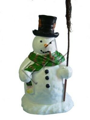 Weihnachten Schneemann Deko Figur Skulptur Figuren Steinfigur Beton Dekoration