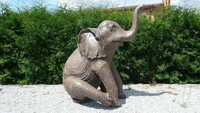 Baby Elefant Figur Garten Statue Skulptur Figuren Skulpturen Dekoration Tier Neu
