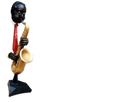 Design Saxophon Büste Figur Statue Skulptur Figuren Skulpturen Dekoration 4023