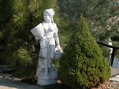Antik Stil Figur Frau mit Korb Garten Designer Figuren Skulptur Skulpturen 590