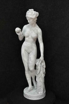 Antik Marmor Stil Statue Eva mit Apfel XXL Figur Statuen Skulptur Deko PG0346