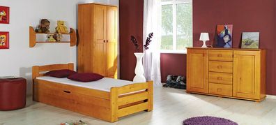 Kinderbett Jugendbett + Bettkasten BETT KIEFER Kinderzimmer BETTEN NEU