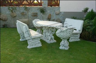 Stühle Stuhl Sessel Garten Möbel Thron Stein Figur Statue Antik Stil Figuren 351