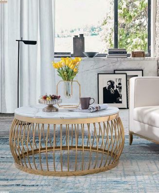 Runder Designer Stein Couch Edelstahl Sofa Tisch Wohn Design Rund Metall Tische