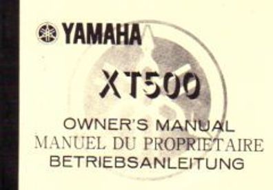 Bedienungsanleitung Yamaha XT 500, Motorrad, Oldtimer, Klassiker, Zweirad