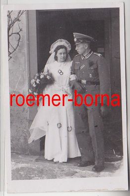 75889 Hochzeitsfoto Ak Unteroffizier Offiziersanwärter im 2. Weltkrieg 1942