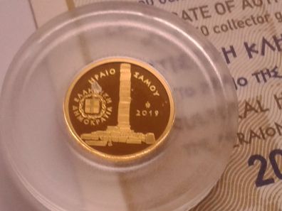 Original 50 euro 2019 PP proof Gold Griechenland Heraios von Samos nur 1500 Stück
