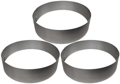 Rasenkanten Baumring Kreis aus Metall durchm. 75 cm x 17,5 cm - 3er Set