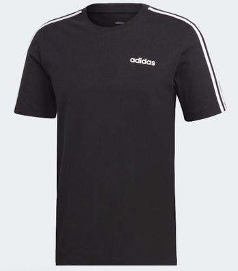 adidas T-Shirt schwarz mit weißen Schulterstreifen