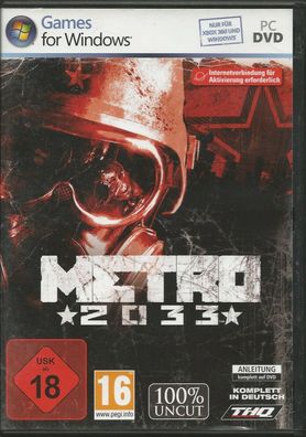 Metro 2033 (PC, 2010, nur der Steam Key Download Code) Keine DVD, nur Steam Key