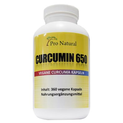 Pro Natural Curcumin 650 - - 360 vegane Kapseln 650 mg 95% Curcumin