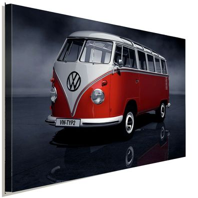 VW Type 2 Bulli Leinwandbild AK ART Kunstdruck Mehrfarbig Wandbild Wanddeko XXL