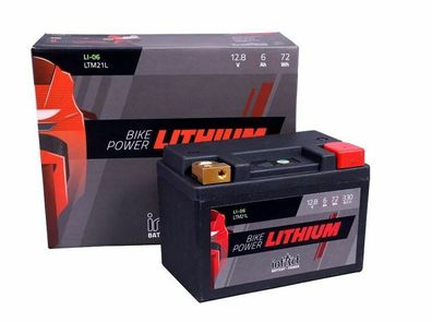 LI-06 LiFePO4 Motorradbatterie 6Ah c10 72Wh extrem leicht, sicher & zuverlässig