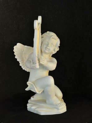 Figur Skulptur Statue Engel mit Harfe Weiß 60cm Design Accessoire dekoration 602