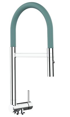Unterfenster Vorfenster Küchenarmatur klappbar auf 4,5 cm mit 2Strahl Brause - Türkis