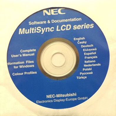 NEC MultiSync LCD Series Treiber-CD Software Handbuch CD-ROM für PC Monitor
