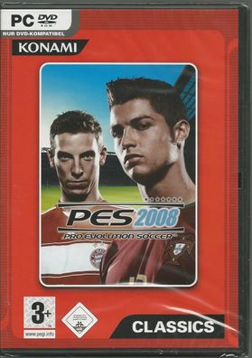 Pro Evolution Soccer 2008 (PC, 2008, DVD-Box) Brandneu & Verschweisst