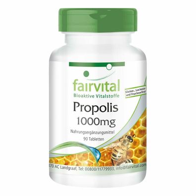 Propolis Extrakt 1000mg - 90 Tabletten hochdosiert 3% Galangin - fairvital