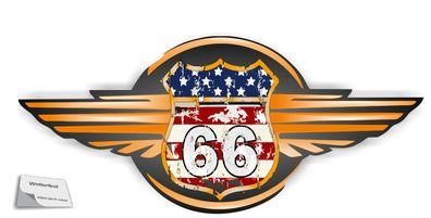 1 Stück USA Route 66 Aufkleber Retro US Army Amerika Stern Aufkleber (R20/2/4)
