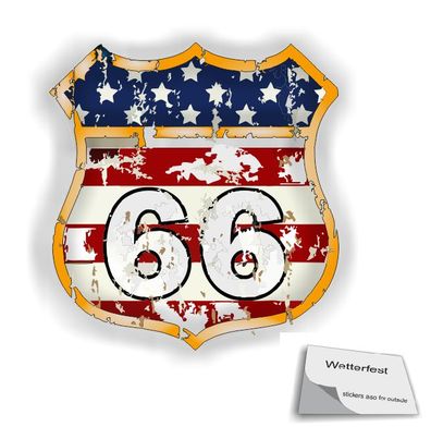 1 Stück USA Route 66 Aufkleber Retro US Army Amerika Stern Aufkleber (R20/1/5)