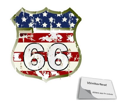1 Stück USA Route 66 Aufkleber Retro US Army Amerika Stern Aufkleber (R20/1/2)