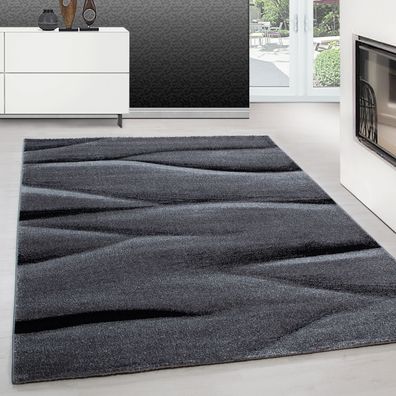 Teppich modern design teppich Rechteck Kurzflor Sand Motiv Meliert Schwarz