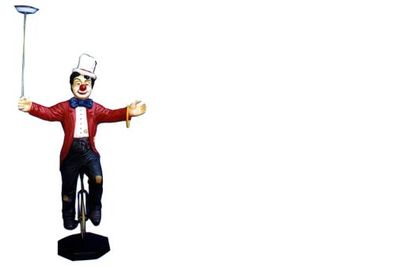 Design Clown auf Fahrrad Figur Statue Skulptur Figuren Skulpturen Deko 5029