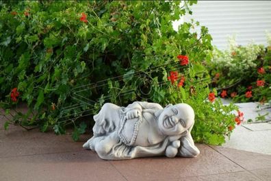 Buddha Skulptur in Steinoptik. Große Skulptur für Garten und Wohnbereich 19cm