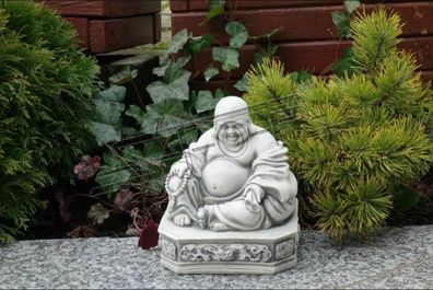 Buddha Skulptur in Steinoptik. Große Skulptur für Garten und Wohnbereich 25cm