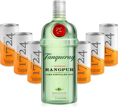 Gin Tonic Set - Tanqueray Rangpur Lime Destilled Gin 0,7l 700ml (41,3% Vol) + 6
