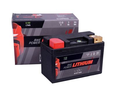 LI-02 LiFePO4 Motorradbatterie 3Ah c10 36Wh extrem leicht, sicher & zuverlässig