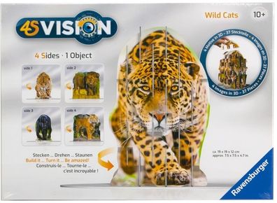 Ravensburger Wild Cats 3D SteckPuzzle 4S Vision Panther Löwe Tiger Gepard