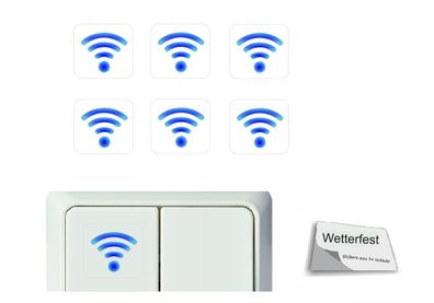 6 Stück Schalteraufkleber Wlan Schalter Aufkleber Symbol Sticker wifi (R23/5)