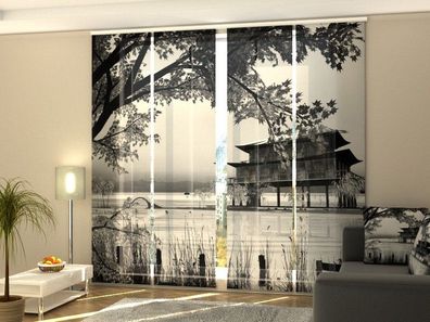 Schiebegardine "Chinesische Landschaft" Flächenvorhang Gardine Vorhang mit Fotodruck