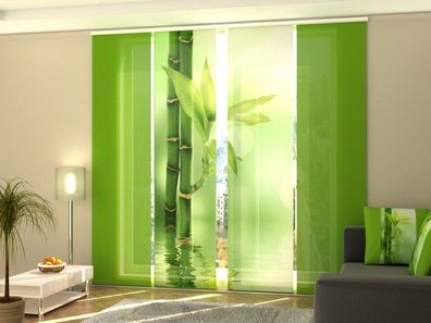 Schiebegardine "Grüner Bambus" Flächenvorhang Gardine Vorhang mit Druckmotiv auf Maß