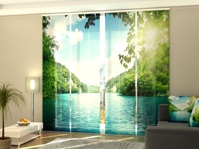 Schiebegardine "Stiller See" Flächenvorhang Gardine Vorhang mit Fotodruck auf Maß