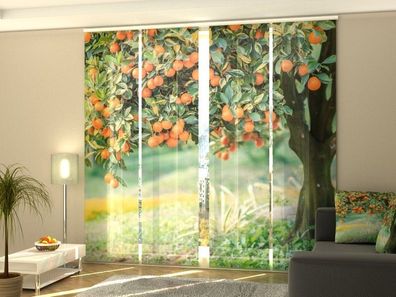 Schiebegardine "Mandarinenbaum" Flächenvorhang Gardine Vorhang mit Fotodruck auf Maß