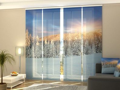 Schiebegardine "Sonnenaufgang im Winter" Flächenvorhang Gardine Vorhang mit Fotomotiv
