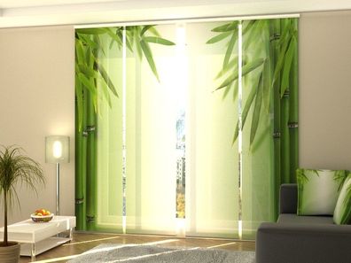 Schiebegardine "Grüner Bambus 2" Flächenvorhang Gardine Vorhang mit Fotomotiv auf Maß