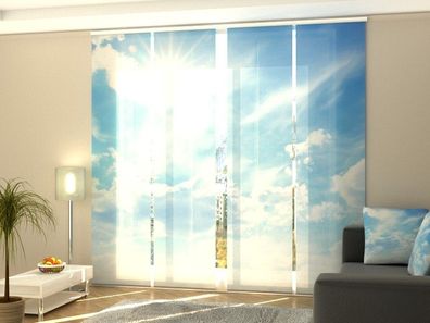 Schiebegardine "Blauer Himmel" Flächenvorhang Gardine Vorhang mit Fotodruck auf Maß