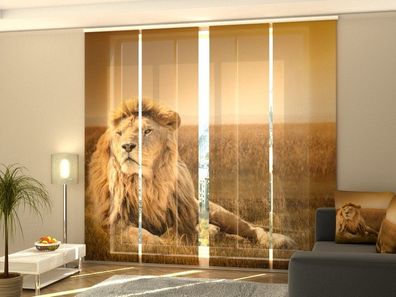 Schiebegardine "König der Löwen" Flächenvorhang Gardine Vorhang mit Fotodruck auf Maß